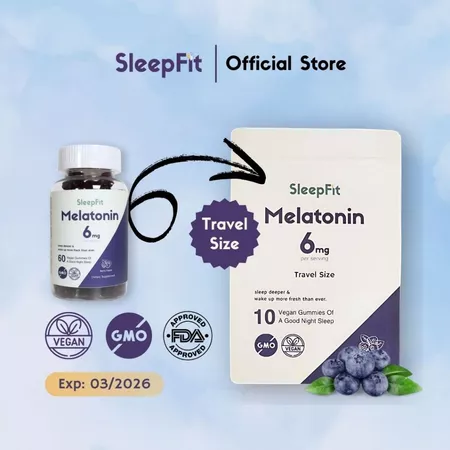 Melatonin Gummies 6 Mg Sleep Supplement - Travel Pack 10 Gummies