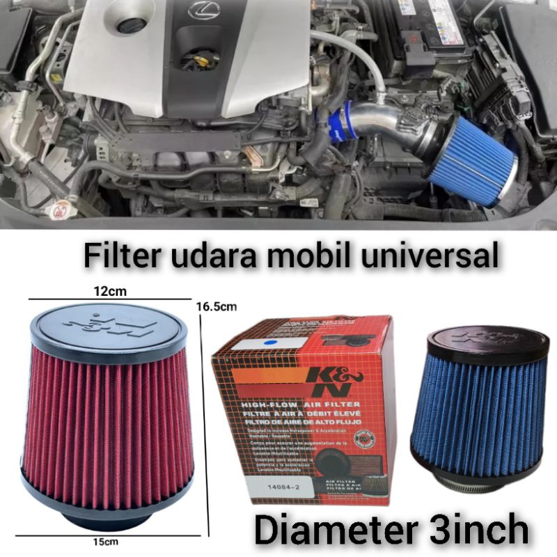 Jual Filter Udara Open Filter K&N Air Intake Universal Mobil | Shopee ...