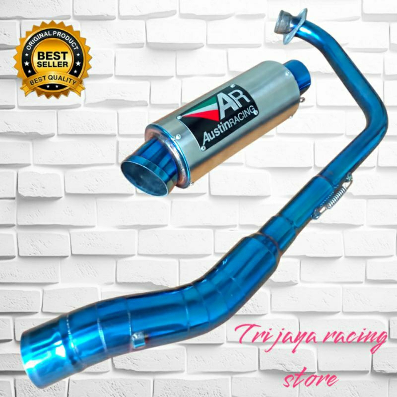 Jual Knalpot Austin Racing header biru motor Vixion R15 Byson Xabre CBR ...