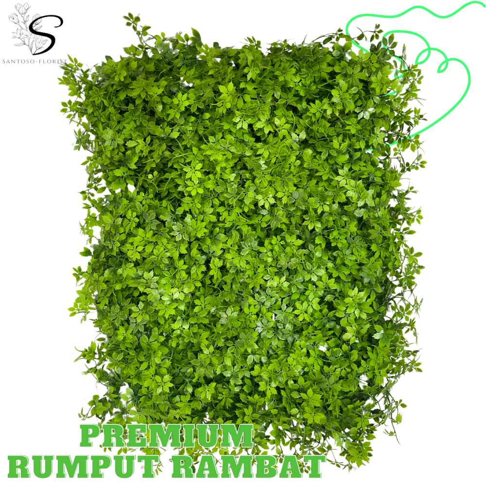 Tanaman Rumput Dinding Rambat Artificial 40 x 60 CM Daun Hijau Palsu Dekorasi Ruangan / 009