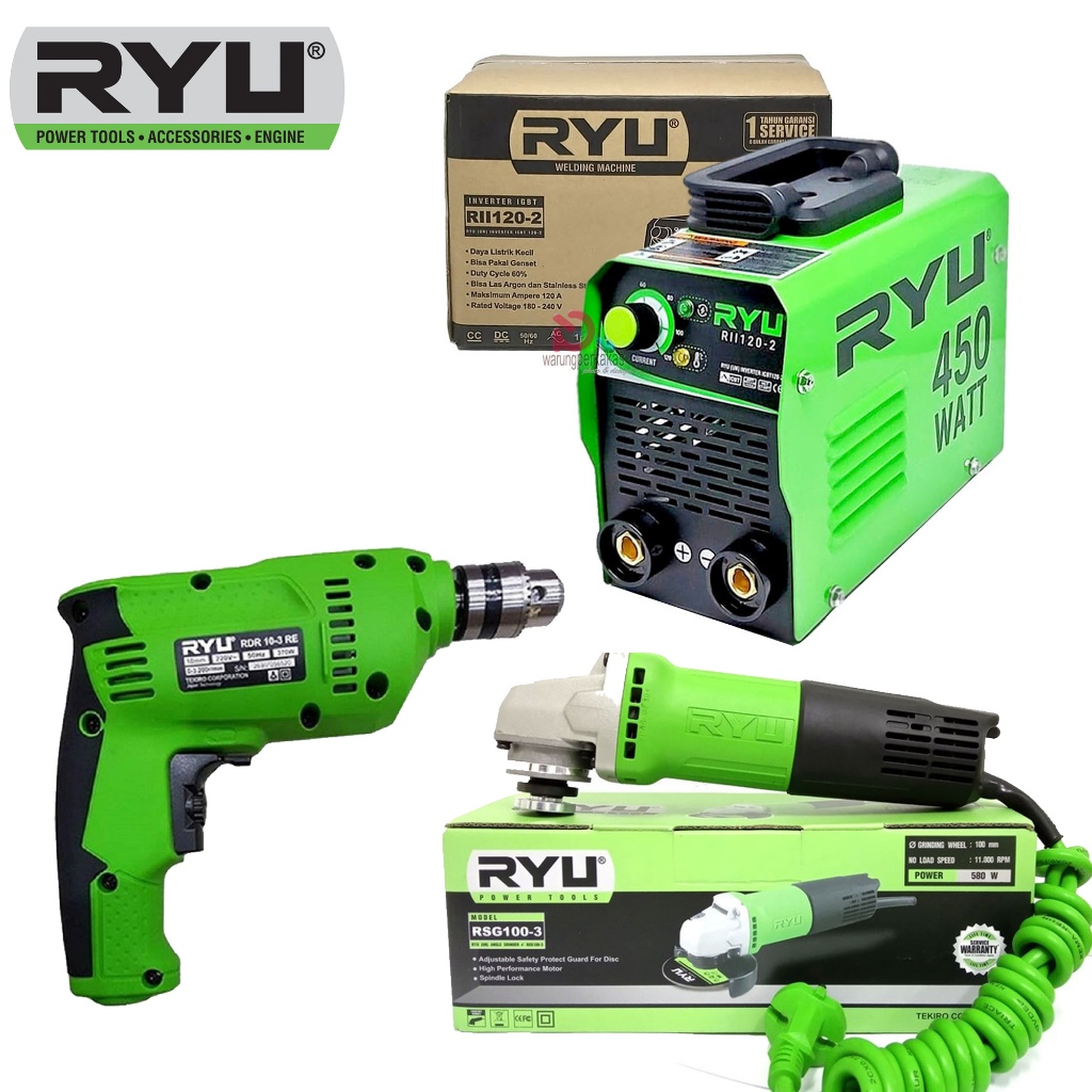 Jual PAKET MESIN LAS 3 ITEM MESIN LAS RYU MESIN BOR 10MM RYU MESIN ...