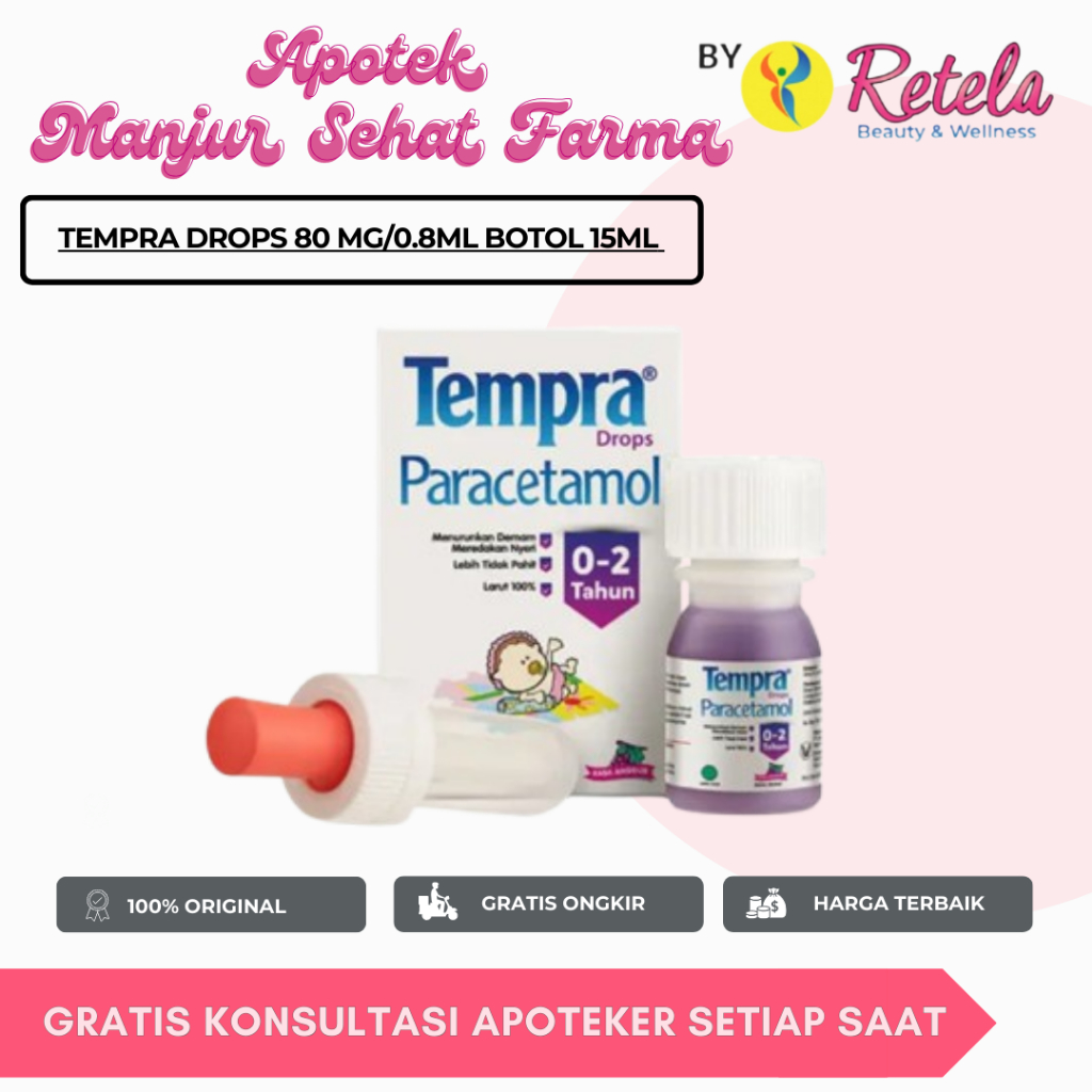 Jual TEMPRA DROPS 80 MG/0.8ML BOTOL 15ML / UNTUK DEMAM BAYI 0-2 TAHUN ...