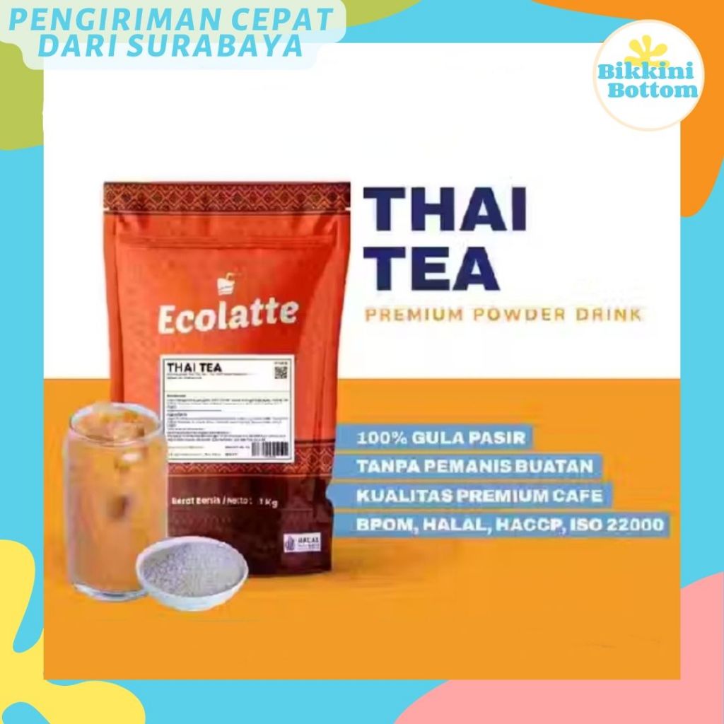 Jual Bubuk Minuman THAI TEA Ecolatte Premium 1kg Bubuk Minuman Rasa ...