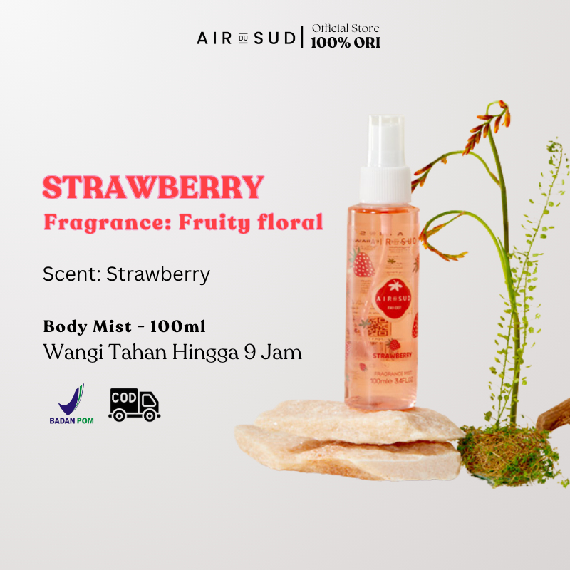 Jual [BPOM] Body Mist Strawberry 100ml AIR DU SUD - Wangi Segar Manis ...