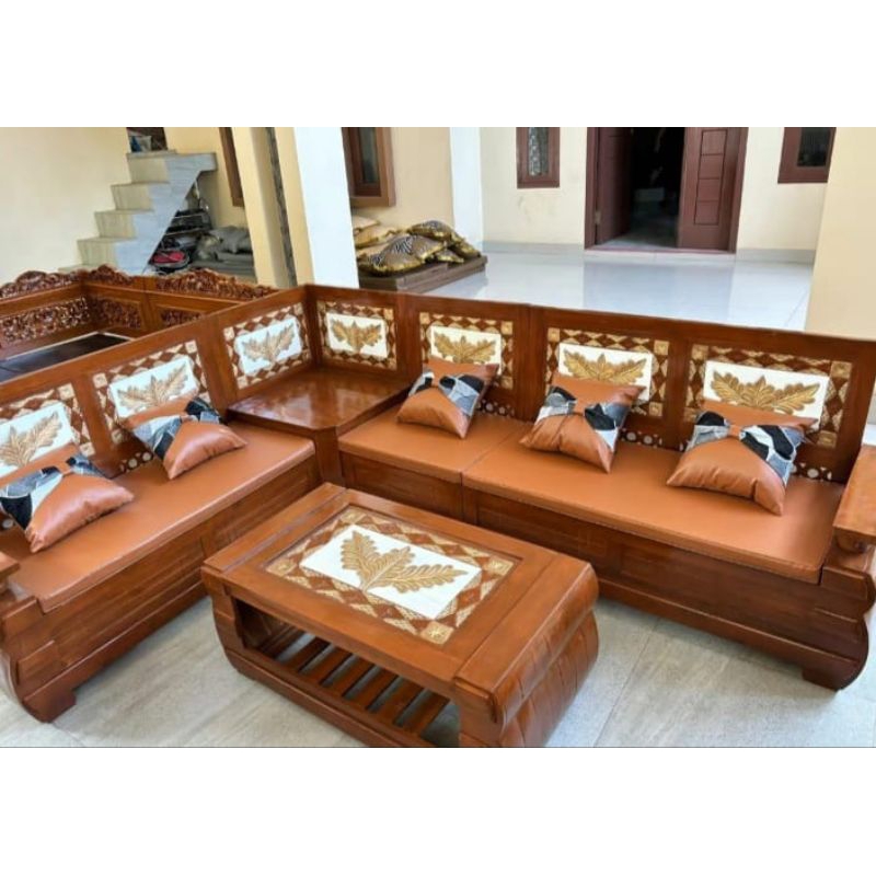 Jual Kursi sudut Domini model B kayu jati solid bisa riquest warna busa ...