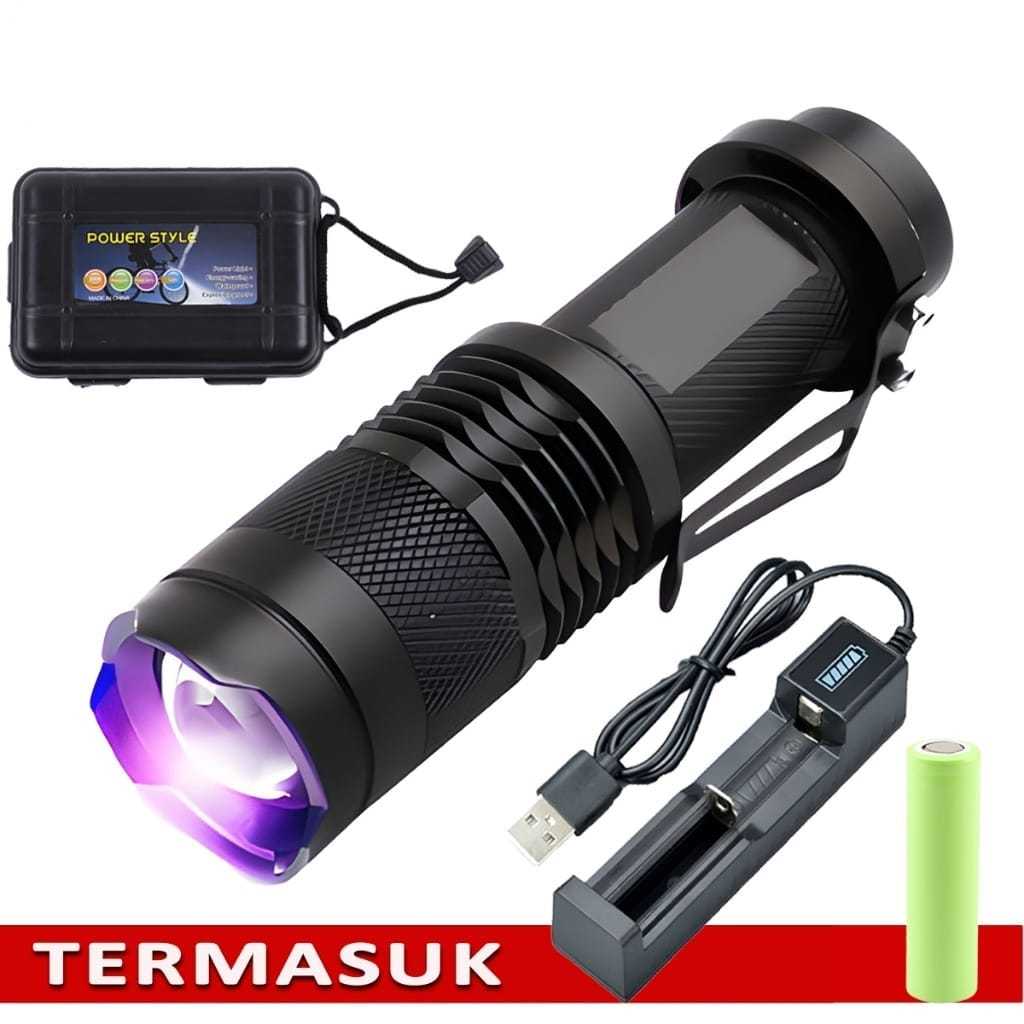 Jual SENTER 2 LED PUTIH DAN UV (ULTRA VIOLET) 2 IN 1 - BISA DI CAS ...