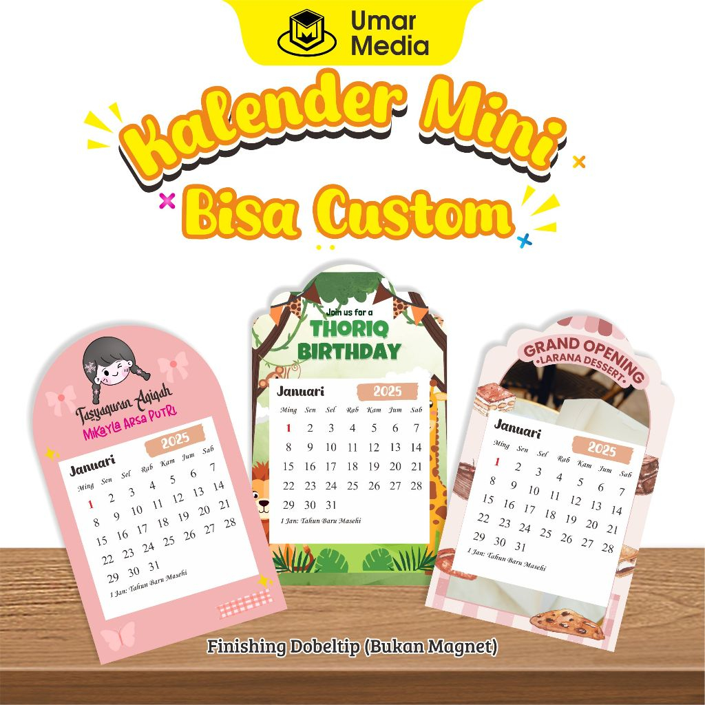 Jual Kalender Mini KALENDER Non MAGNET CUSTOM TERMURAH / KALENDER ...