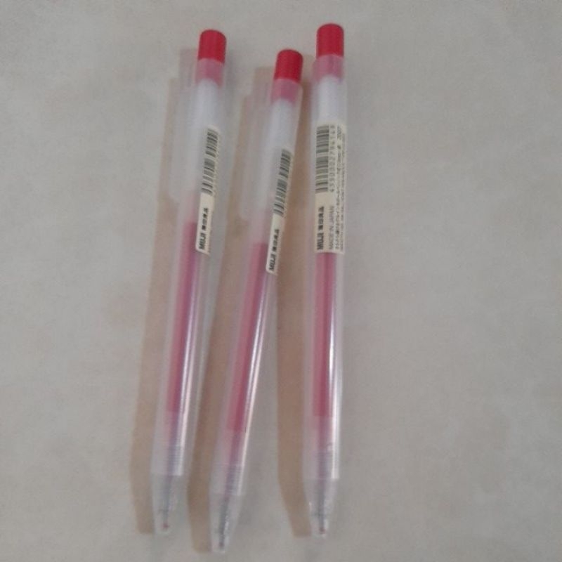 Muji Glad Gel Balpen Knock Type 10-delige set, penpunt 0,5 mm, zwart, 4550182902273