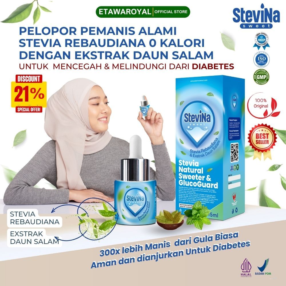 Jual Stevina Sweet Pemanis Stevia Alami 0 Kalori plus Herbal Daun salam ...