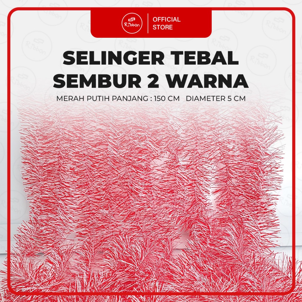 Deparcel Ribbon Selinger Tebal Sembur 2 Warna Merah Putih 17 Agustus Tinsel Hantaran Dekorasi Pesta