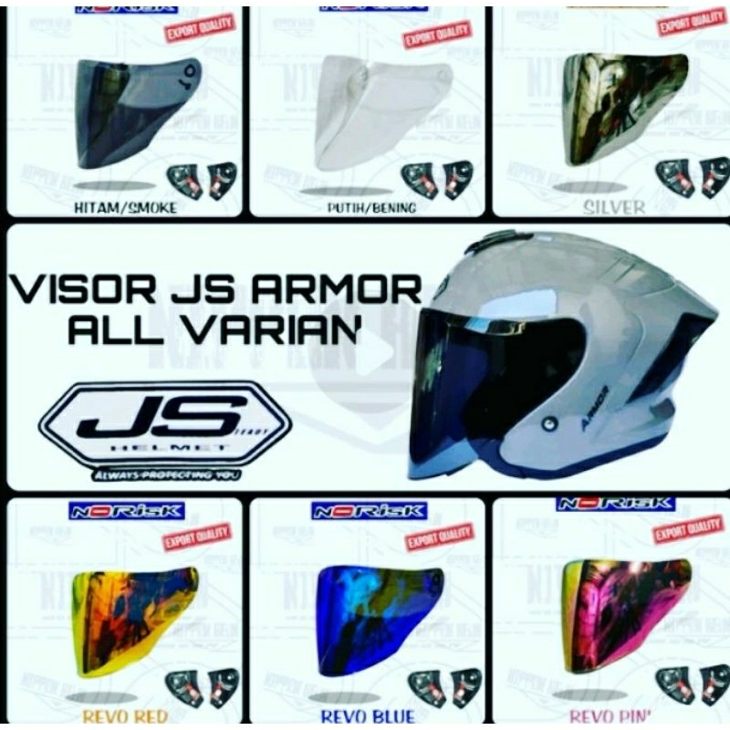 Jual Kaca Helm JS Armor, Model Flat dan Model Cembung. | Shopee Indonesia