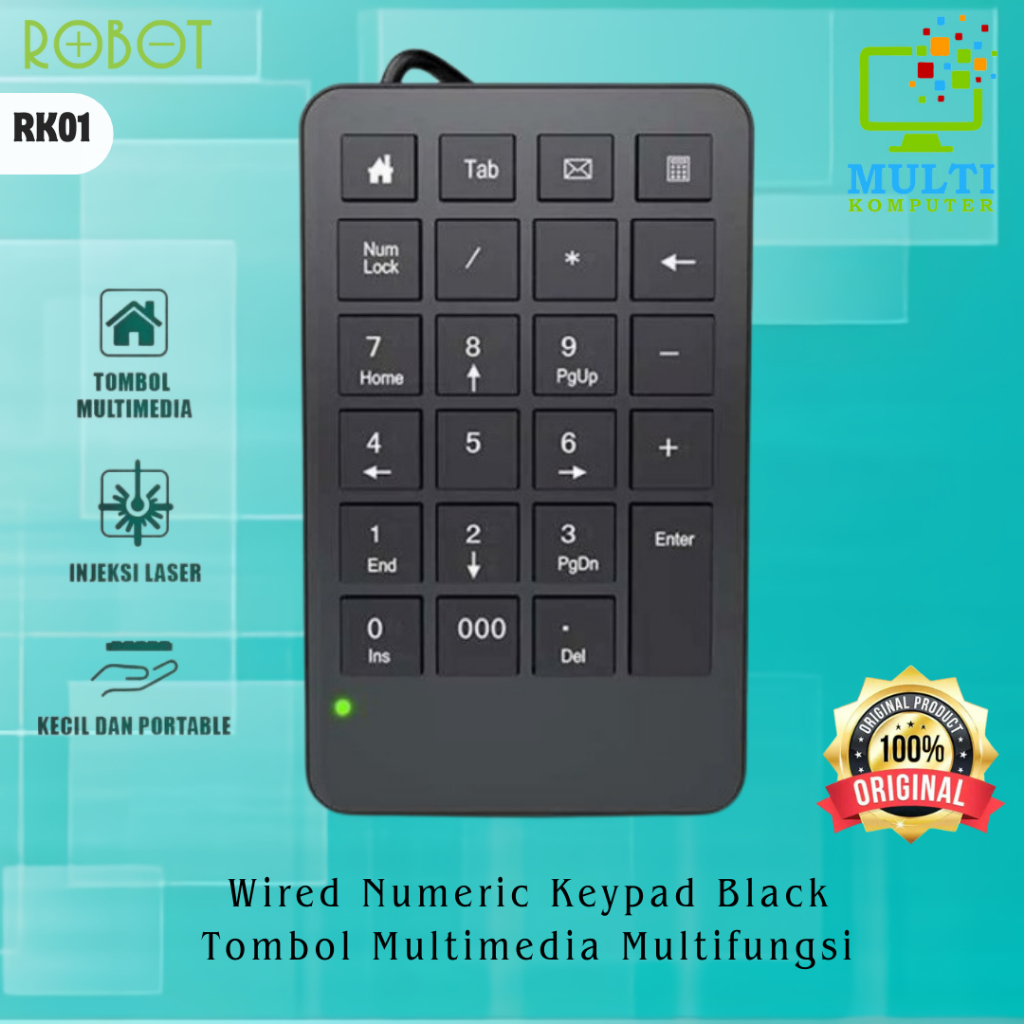 Jual ROBOT RK01 Wired Numeric Keypad Black Tombol Multimedia ...