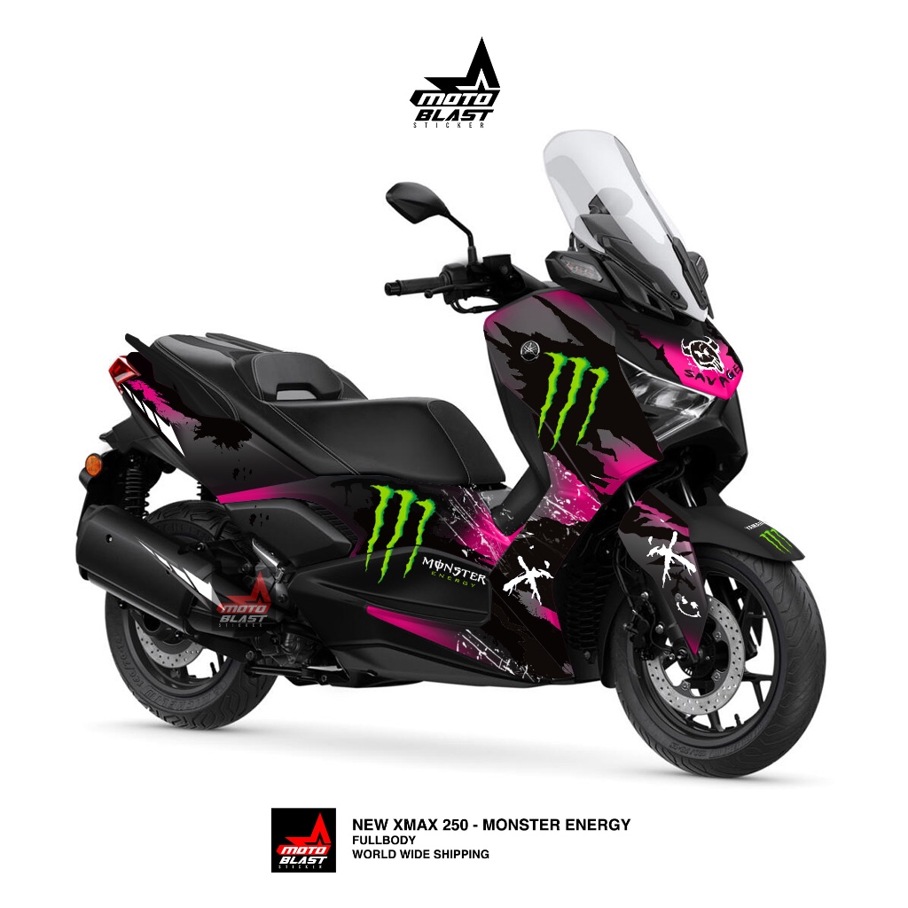 Jual Decal Sticker Yamaha XMAX Connected Livery Monster Pink Full Body ...