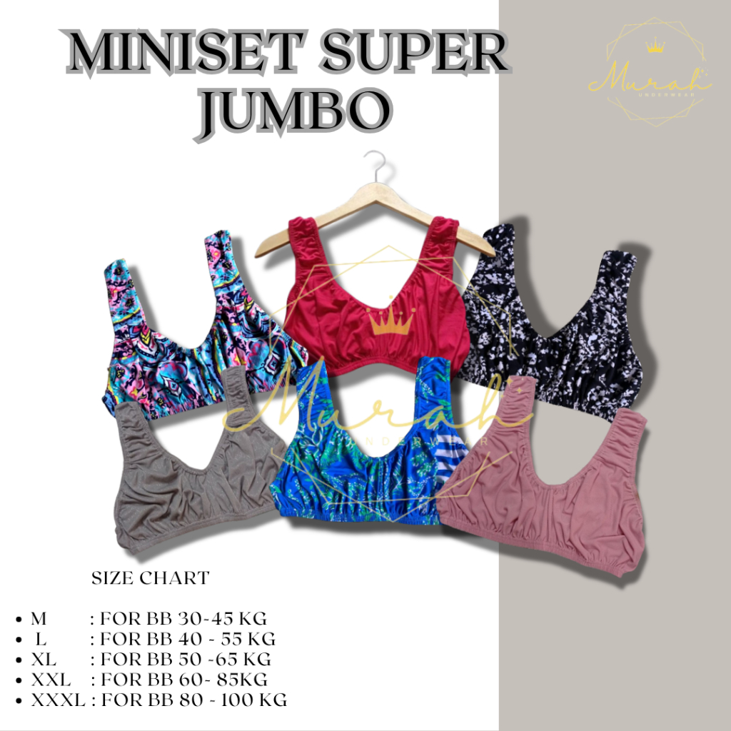 Jual MINISET JUMBO / BH KAIN TANPA KAWAT TANPA BUSA | Shopee Indonesia