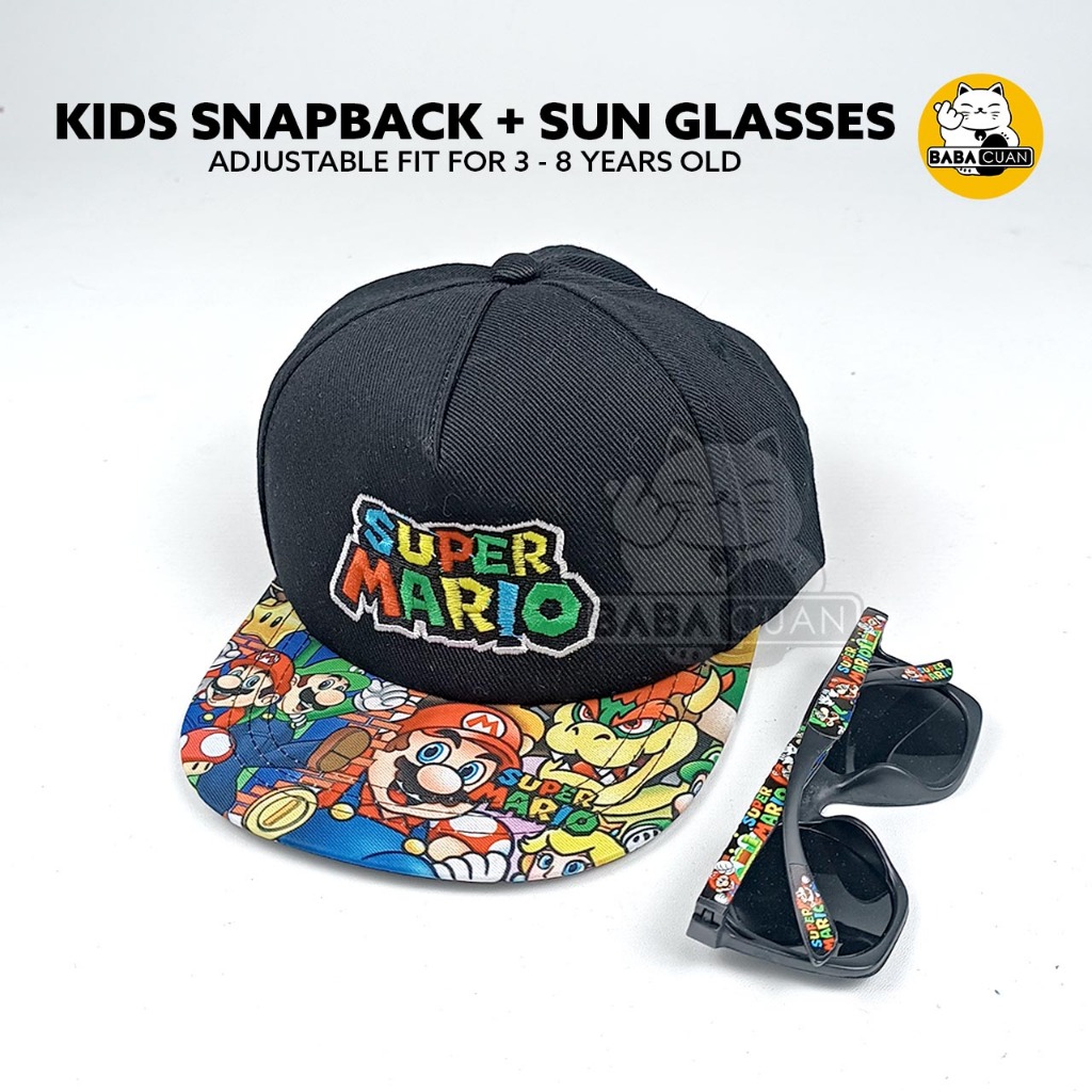 Jual Topi dan Kacamata Anak SUPER MARIO Usia 3-8 tahun | Shopee Indonesia
