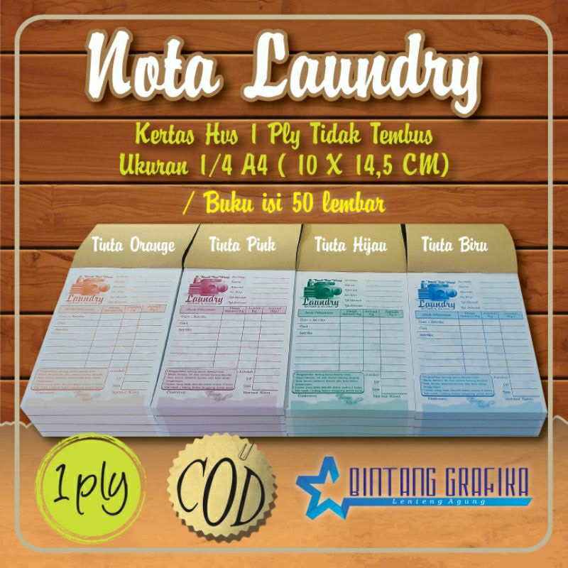 Jual NOTA LAUNDRY 1PLY ( 10x14,5 cm ) isi 50 lembar | Shopee Indonesia