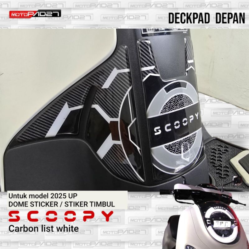 Jual Motopad27 stiker timbul cover deckpad depan Honda New Scoopy 2025 ...