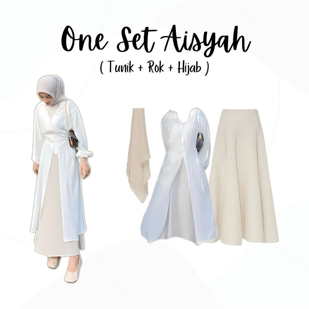Jual One Set 3in1 Tunik Rok Hijab | outfit wanita ootd hangout SK94 ...