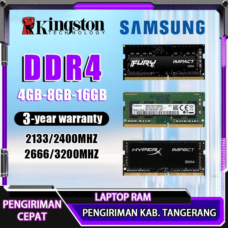 Kingston Laptop RAM DDR4 4GB/8GB/16GB 2400 2666 3200MHZ Samsung Ram Memory  for Notebook SODIMM