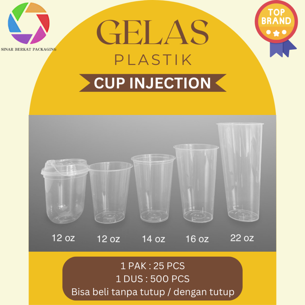 Jual Gelas Cup Injection 12oz (380ml) / 14oz (400ml) / 16oz (500ml ...