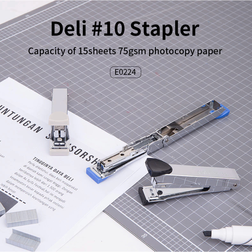 Jual DELI Staples Stapler No 10 HD 10 Max Besi Kecil Besar Anti Karat ...