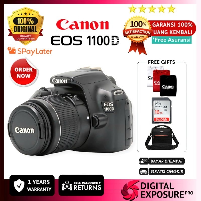 Jual CANON EOS 1100D KIT 18-55MM III FREE ACCESORIES FULL EFEK ...