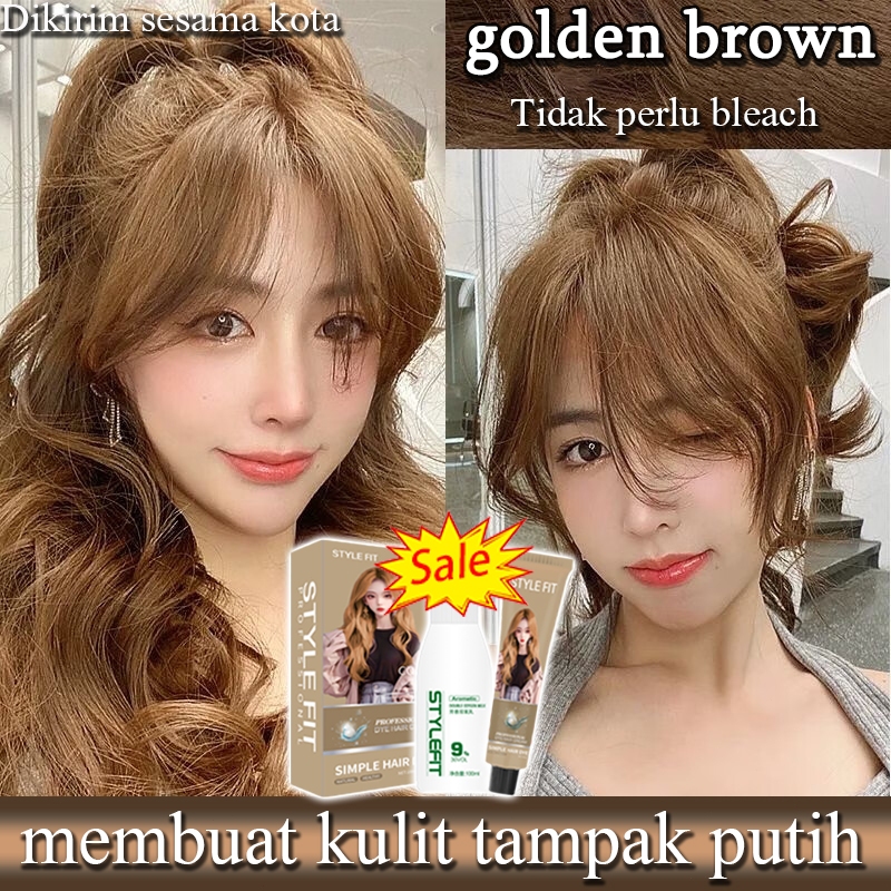 Jual 【Sale-Rp10rb+】Cat rambut 210ml golden brown warna natural,Tahan ...
