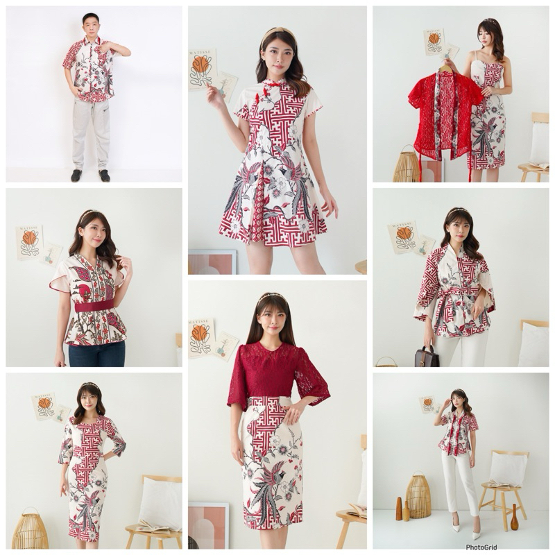 Wanita Tionghoa mengenakan pakaian merah selama Imlek