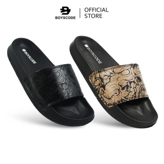 BOYSCODE Sendal Slop Pria Wanita Distro Dragonforce / Sendal Slip On / Sendal Slide / Sendal Selop