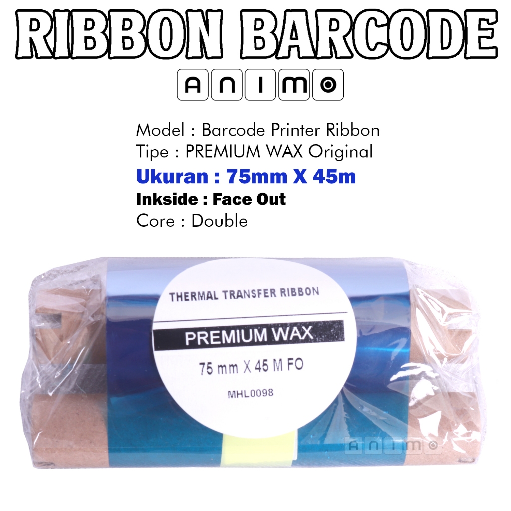 Jual RIBBON Barcode PREMIUM WAX 75 X 45 METER - Ribbon Premium Wax ...