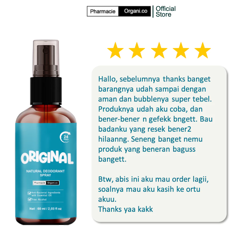NATURAL DEODORANT TAWAS SPRAY ORGANIK BY PHARMACIE ORGANICO