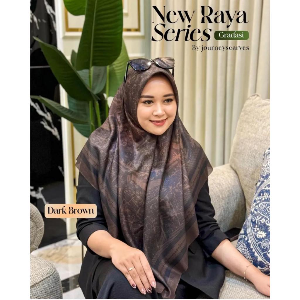 Jual (PAKAI POUCH) segiempat voal motif gradasi maya raya tulisan ...
