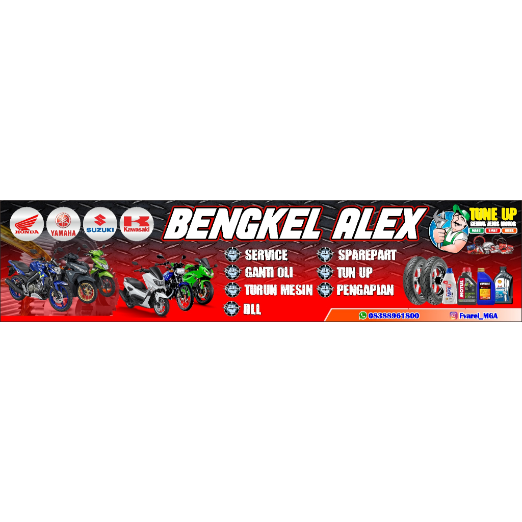 Jual Spanduk Banner Bengkel Ukuran 3 meter x 70 cm | Shopee Indonesia