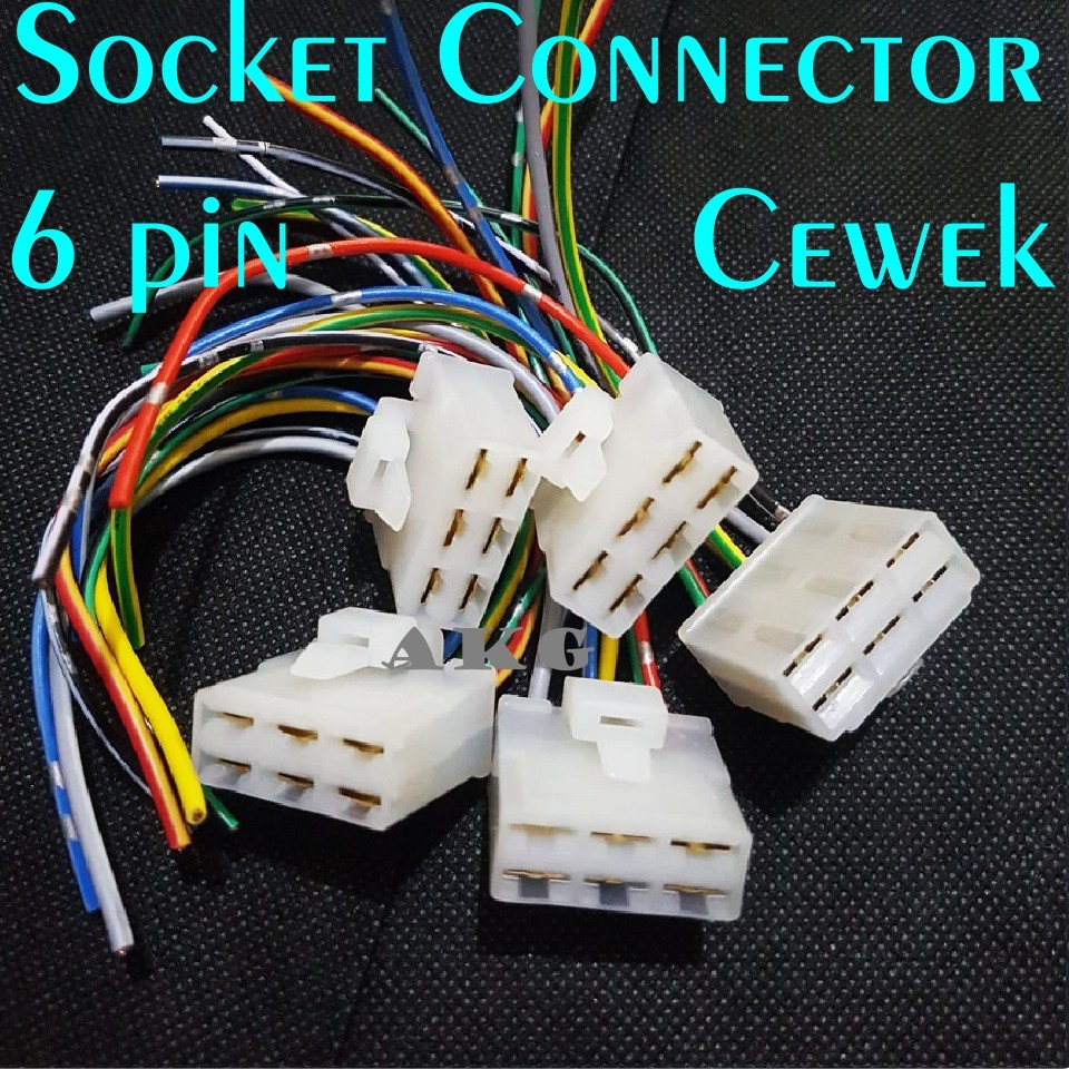 Jual [6 pin] SOKET SOCKET KONEKTOR BAHAN NYLON (TERMASUK SKUN DAN KABEL ...