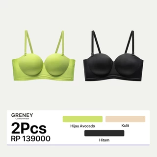 GRENEY-Gbras- Bra (2pcs) Multi Model Bergesper Tali Bisa Dilepas Pakaian Dalam Push Up Bra Wanita Sport Tanpa Kawat Busa 89659