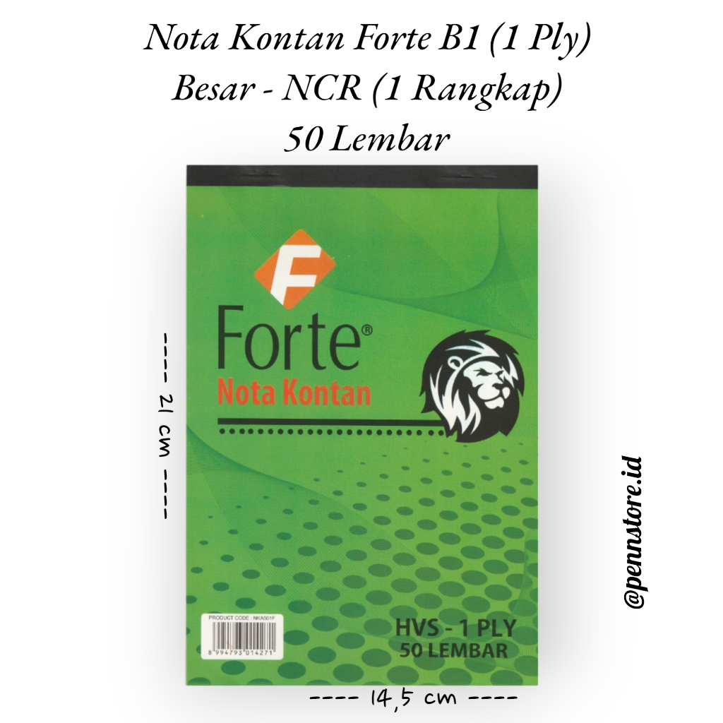 Jual (pcs) Nota Kontan Forte B1 (1 PLy) Besar - NCR (1 Rangkap) 50 ...