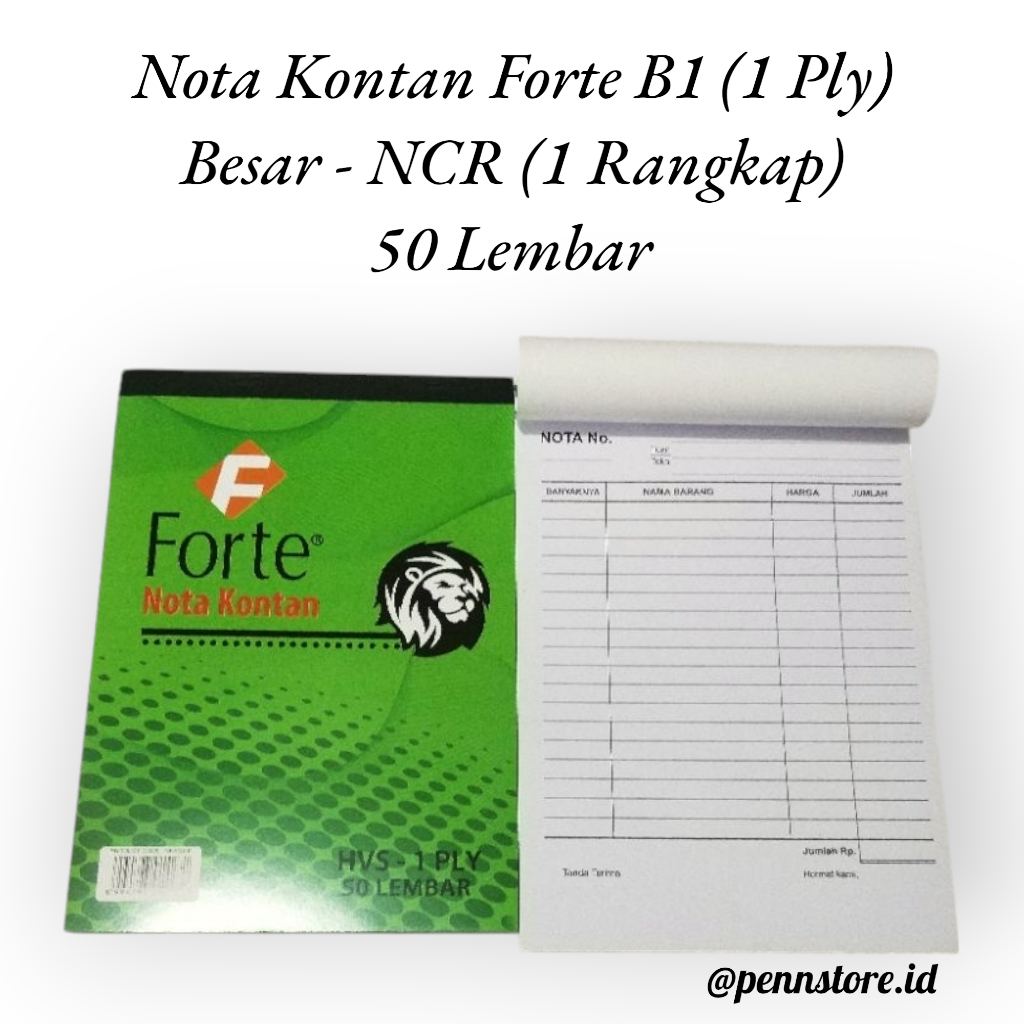 Jual (pcs) Nota Kontan Forte B1 (1 PLy) Besar - NCR (1 Rangkap) 50 ...