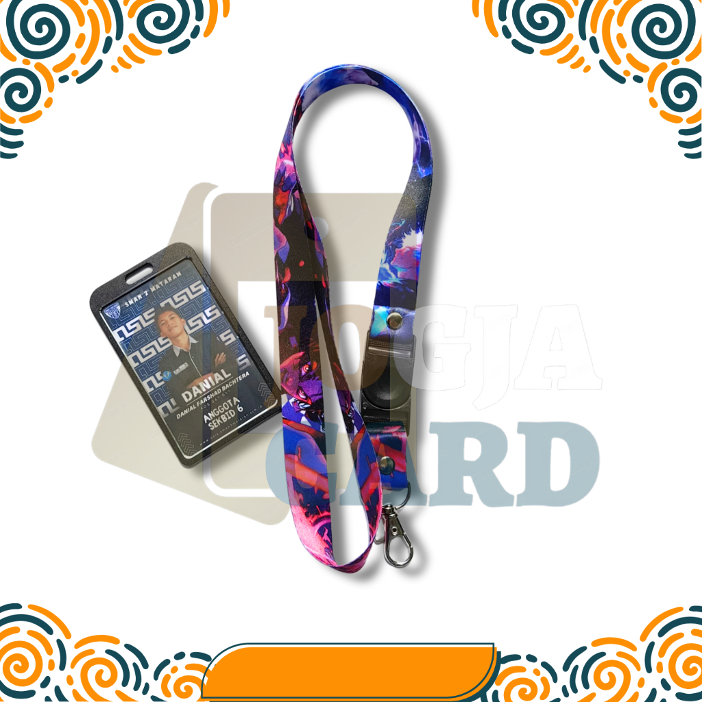 Jual PAKET LANYARD 2 cm + ID Card + Frame Holder Metal (bahan alumunium ...