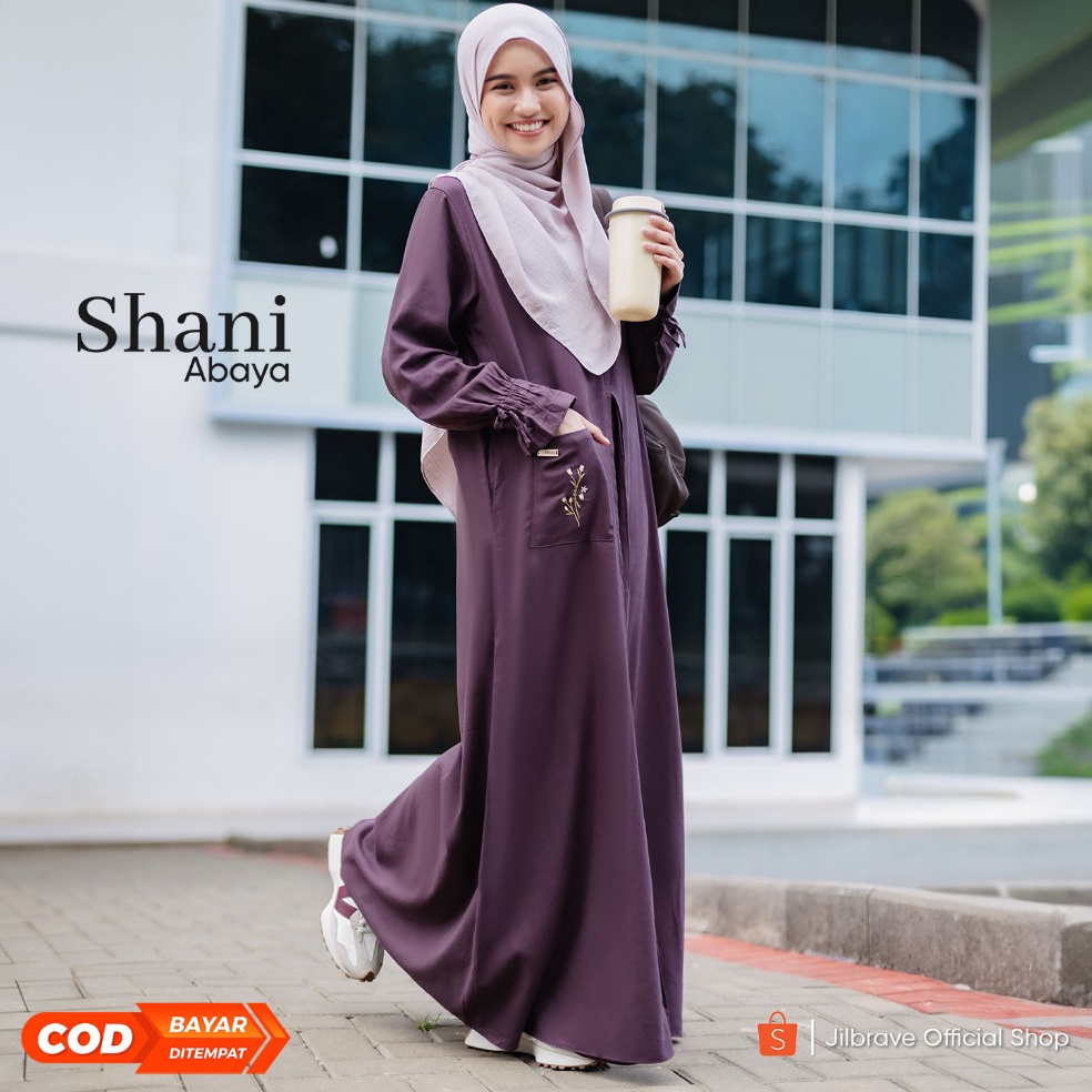 Jual Terbagus JILBRAVE Shani Abaya Polos Daily Basic dengan Aksen ...