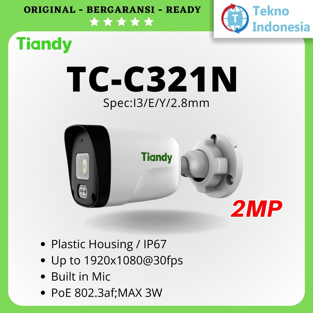 Jual Tiandy TC-KIT 4CH NVR R3104 4 Camera IP TC-C321N Outdoor (4*2MP ...