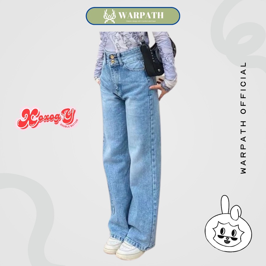 Jual WARPATH - Celana Jeans Highwaist Kulot Loose Jeans