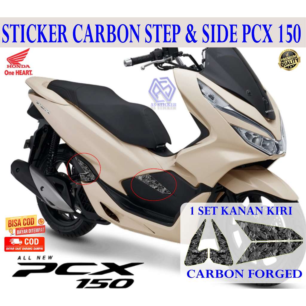 Jual STICKER CARBON STEP HONDA PCX 15O STICKER CARBON STEP SIDE PCX 150 ...