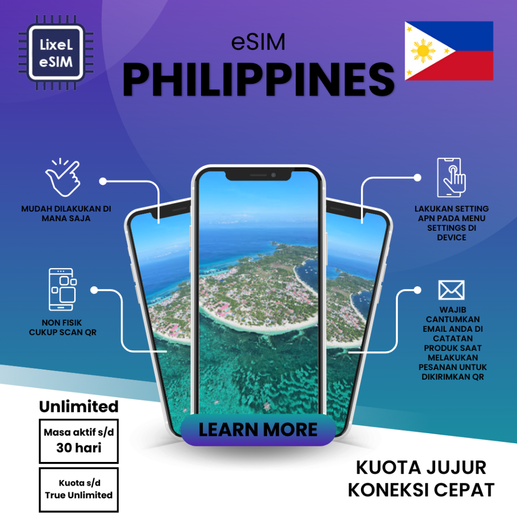 Jual eSIM Philippines Internet Unlimited 10-30 Hari | Travel eSIM ...