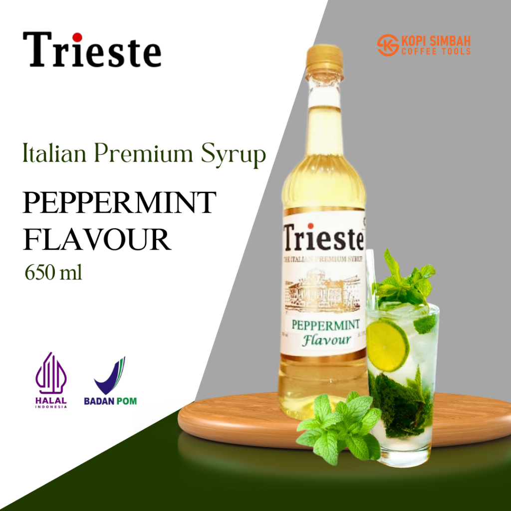 Jual Syrup TRIESTE Rasa PEPPERMINT 650 ml Italian Premium Sirup Papper ...