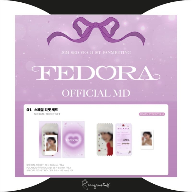 Jual SEO YEA JI 1ST FANMEETING FEDORA OFFICIAL GOODS / MD / MERCH ...