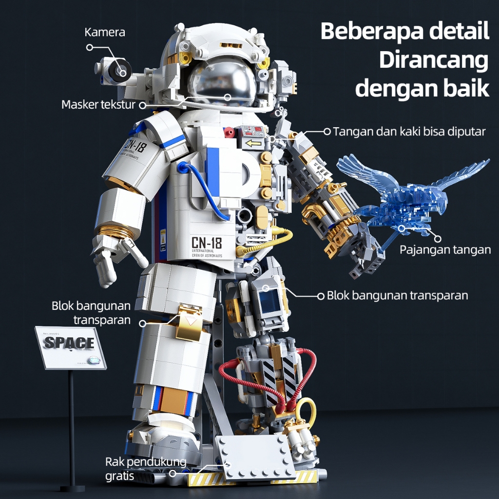 Jual TOY LINX Astronot Blok Robot Batu Block Astronaut Mainan Batu ...