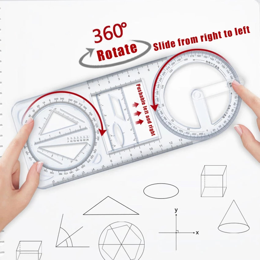 Jual Rotary Geometric Drawing Ruler Penggaris Multifungsi Geometri bisa ...