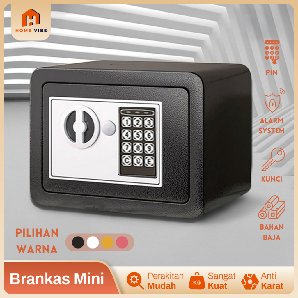 Jual Brankas Mini Besi Electric Safe Deposit Box Double Unlocking ...