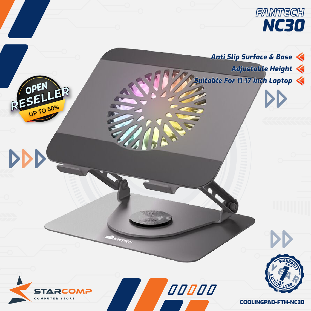 Jual Fantech NC30 Rotatable RGB Notebook / Laptop Cooler Cooling Pad ...