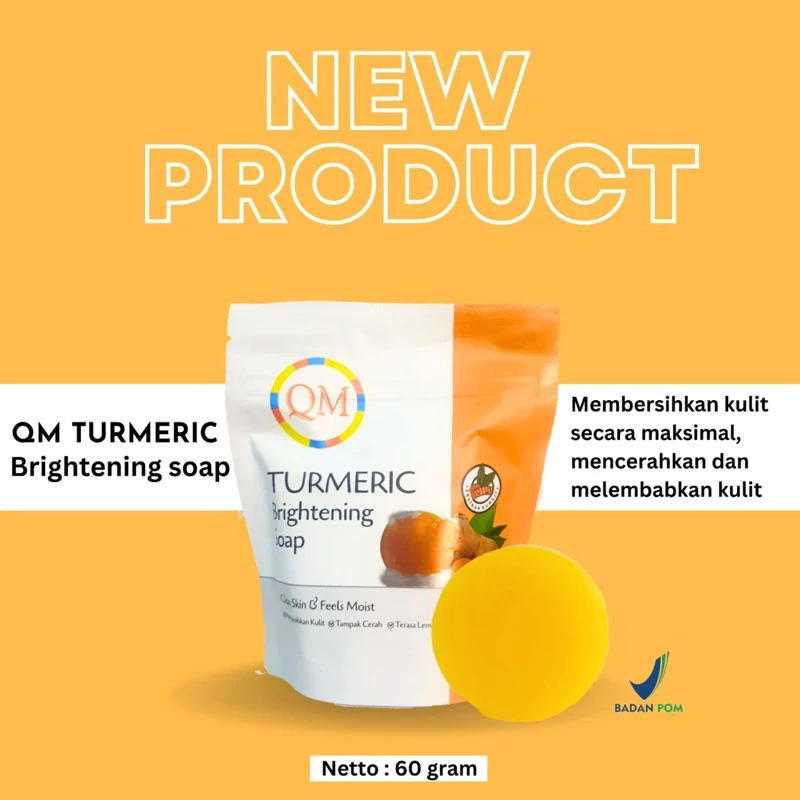 Sabun QM BPOM Kunyit Turmeric Sabun Wajah dan Badan Memutihkan Glowing Brightening 60gr | AutoStock